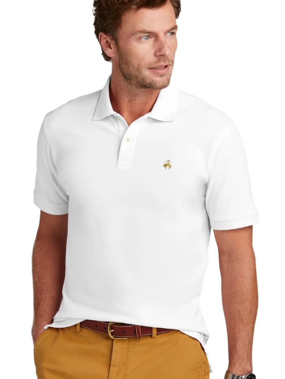 Brooks Brothers White Cotton Performance Polo XL